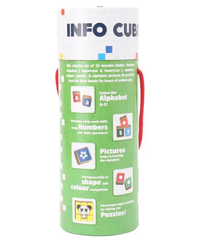 Giggles Wooden Info Cubes Set Multicolor - 26 Pieces Giggles Wooden Info Cubes Set Multicolor - 26 Pieces
