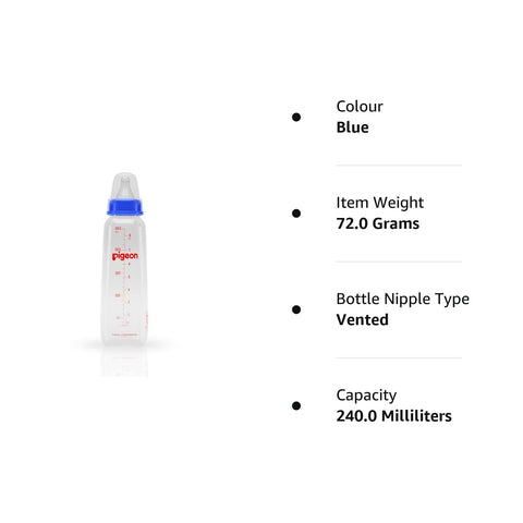 Pigeon Peristaltic Baby Nursing/Feeding Bottle KPP Nipple LL,for 12+ Month Babies,BPA Free,BPS Free,Square Base,Blue,240 ml Pigeon Peristaltic Baby Nursing/Feeding Bottle KPP Nipple LL,for 12+ Month Babies,BPA Free,BPS Free,Square Base,Blue,240 ml
