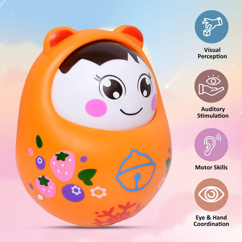 Roly Poly Push and Shake Wobbling Bell Sounds Tumbler Doll Toy for 3 Months & Above (Pack of 1) ISI Certified Roly Poly Push and Shake Wobbling Bell Sounds Tumbler Doll Toy for 3 Months & Above (Pack of 1) ISI Certified