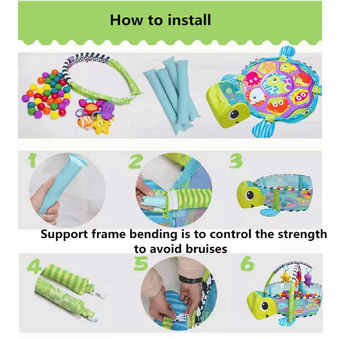 3-in-1 Turtle Baby Play Mat Gym Carpet Crawling Mat Turtle Toy Net Support Marine Ball Pool Fence 3-in-1 Turtle Baby Play Mat Gym Carpet Crawling Mat Turtle Toy Net Support Marine Ball Pool Fence
