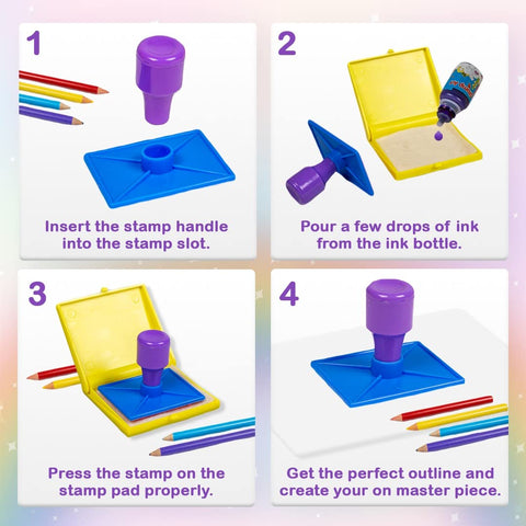 Ratna's Stamp Art Unicorn Theme, Art & Craft Creative Fun for Kids - Stamping & Colouring Set DIY Kit for Boys & Girls Ratna's Stamp Art Unicorn Theme, Art & Craft Creative Fun for Kids - Stamping & Colouring Set DIY Kit for Boys & Girls