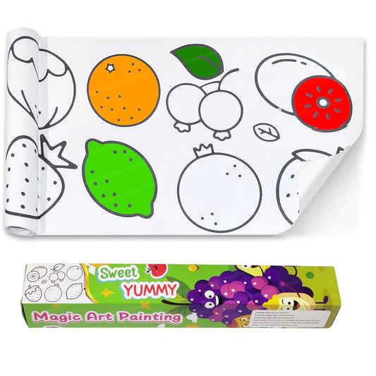 Children's Drawing Roll, Coloring Paper Roll, 30 X 300 Cm DIY Painting Paper Roll, Sticky Art Roll, Early Educational Toys for Kids (assorted prints)