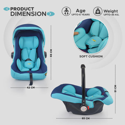 Dash 4 in 1 Infant Baby Car Seat, Carry Cot and Rocker with Canopy for Kids 0-15 Months (Upto 13 Kg | Blue) Dash 4 in 1 Infant Baby Car Seat, Carry Cot and Rocker with Canopy for Kids 0-15 Months (Upto 13 Kg | Blue)