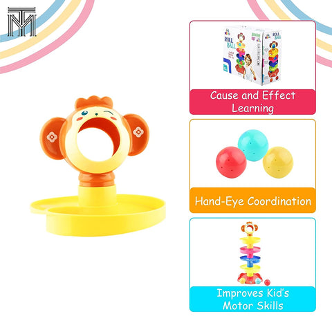 5 Layers Swirling Ball Ramp Roll Ball Toy for Baby Kids | Drop and Go Ball Stack and Toss Game with 3 Balls | Plastic | Multi Color | for Toddlers 5 Layers Swirling Ball Ramp Roll Ball Toy for Baby Kids | Drop and Go Ball Stack and Toss Game with 3 Balls | Plastic | Multi Color | for Toddlers