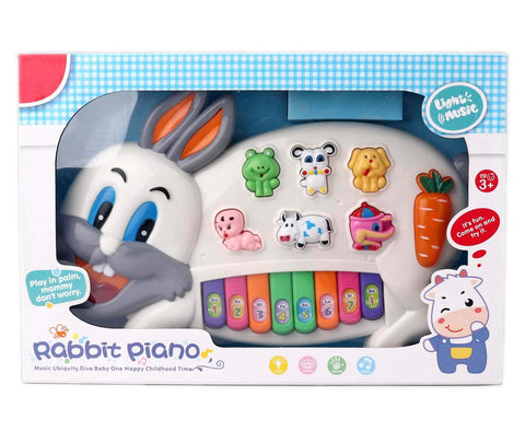Musical Rabbit Piano Toy with Flashing Light & Sound for Kid, Early Development Musical Toy- Assorted (Pack of 1) Musical Rabbit Piano Toy with Flashing Light & Sound for Kid, Early Development Musical Toy- Assorted (Pack of 1)
