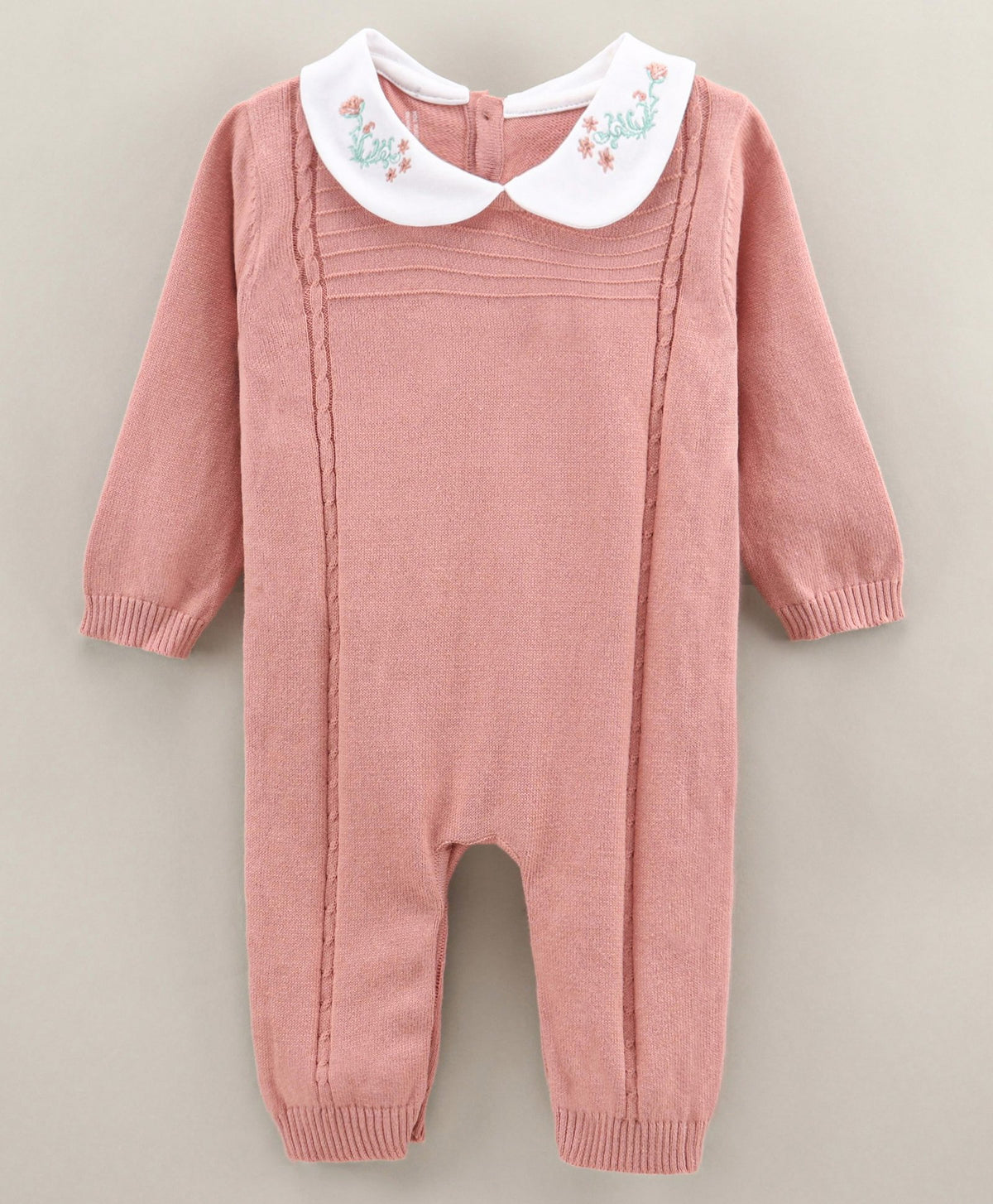 ToffyHouse Full Sleeves Romper With Butterfly Applique - Pink