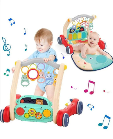 Itoys 3 in 1 Piano Play Gym Walker - Multicolor