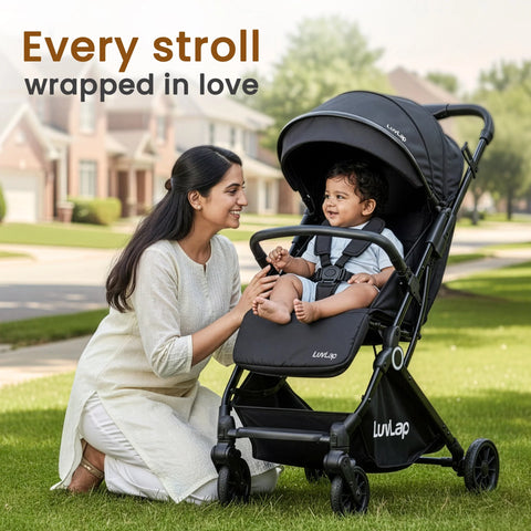LuvLap Elite Baby Stroller, Pram for 0 to 3 Years with 5 Point Safety Harness, Large Storage Basket, Easy Fold, Extendable Canopy