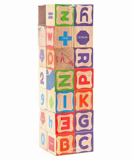 Giggles Wooden Info Cubes Set Multicolor - 26 Pieces