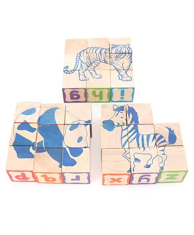 Giggles Wooden Info Cubes Set Multicolor - 26 Pieces