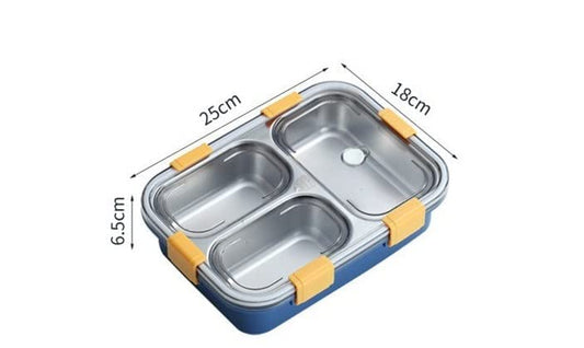 Lunch Box for Kids – 3 Compartment Insulated Lunch Box Stainless Steel Tiffin Box for Boys, Girls, School & Office Men 750 ml