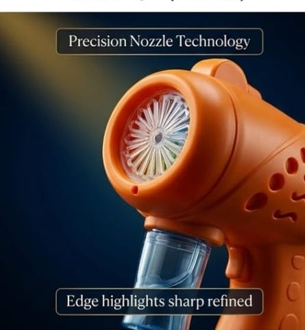 Rechargeable Bubble Machine for Kids - Automatic Bubble Gun, Leak-Proof Design with 2 Bubble Solution, Toddler Outdoor Toys, Gift for Kids