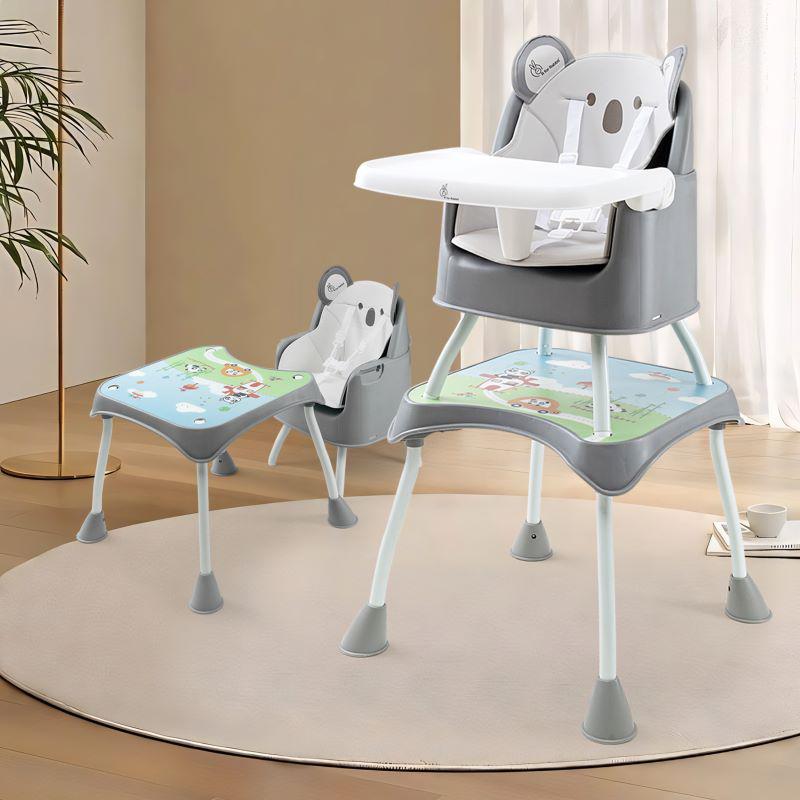 4 In 1 Cherry Berry Grand High Chair - Convertible, Removable Tray, Non Slippery-Anti Tipping