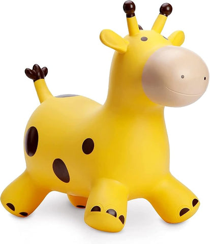 Jumpy Giraffe for Toddler, Animal Hopper, Bouncing Inflatable Jumping Horse, Ride on Hopping Toy for Kids with Pump - Assorted