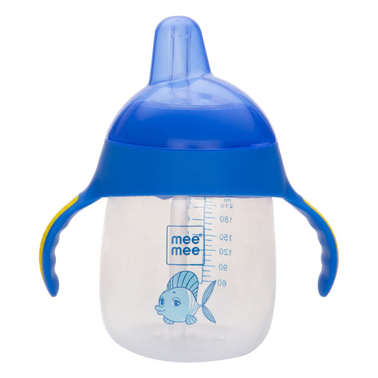 Mee Mee Twin Handle Straw Sipper Cup (Blue, Plastic) 240ml