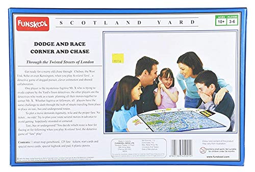 Funskool Games - Scotland Yard, A Compelling Detective And Strategy, Animal Board Game for Kids & Family, 2 - 3 Players, 10 & Above (Multicolor),pack of 1