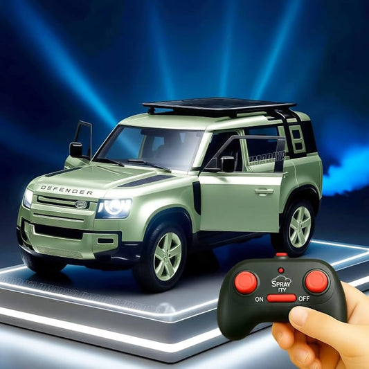 Remote Control Metal Diecast Resembling Defender Car with Smoke Effect | Openable Doors & Light | 1:18 Scale | Assorted Colors
