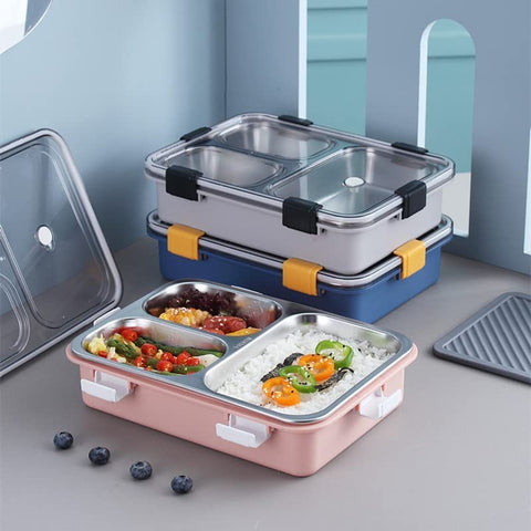 Lunch Box for Kids – 3 Compartment Insulated Lunch Box Stainless Steel Tiffin Box for Boys, Girls, School & Office Men 750 ml