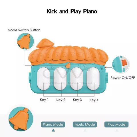 Musical Keyboard Mat Piano Gym Mat Gym & Fitness Rack Pack of 1, Multi,Assorted Color