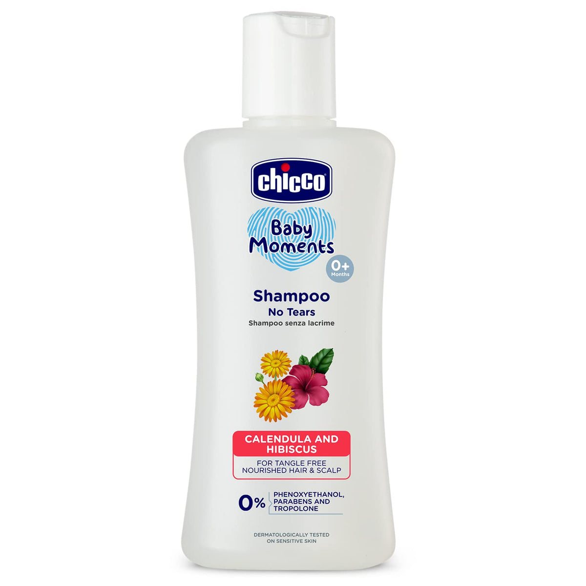 Chicco Baby Moments Shampoo 200ml for Tear-Free Bath Times, New Advanced Formula with Natural Ingredients, Suitable for Baby’s Tangle Free, Smooth Hair,