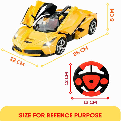 Large Size 1:16 Scale Super Sports car,rc car Rechargeable and Remote Controlled Auto Door Open able RC CAR with Light (Red caar/Yellow car) (Multi)