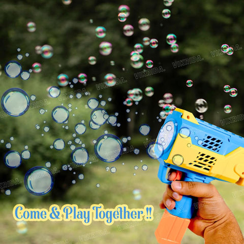 Rechargeable Bubble Machine for Kids - Automatic Bubble Gun, Leak-Proof Design with 2 Bubble Solution, Toddler Outdoor Toys, Gift for Kids