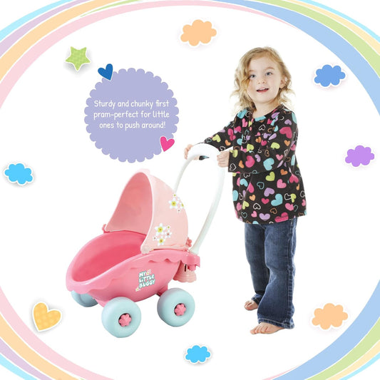 Funskool Giggles - My Little Buggy in Beautiful Pink Shade, Push & Drive Buggy, Encourages Walking and Pretend Play,18 Months & Above, Infant & Pre-School Toy.