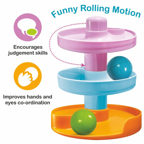 Toymate Stacking Cups with Giraffe & Rolling Ball Fun Tower - Toddler's Game Combo of 11 pcs Gift Set