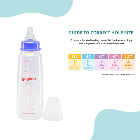 Pigeon Peristaltic Baby Nursing/Feeding Bottle KPP Nipple M,For 4+ Month Babies,BPA Free,BPS Free,Blue,200 ml