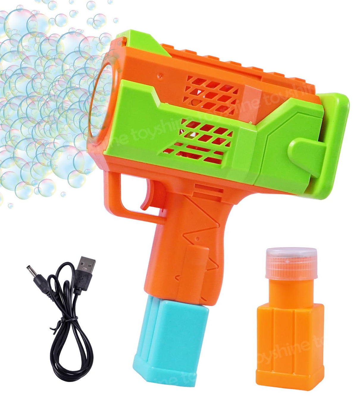 Rechargeable Bubble Machine for Kids - Automatic Bubble Gun, Leak-Proof Design with 2 Bubble Solution, Toddler Outdoor Toys, Gift for Kids