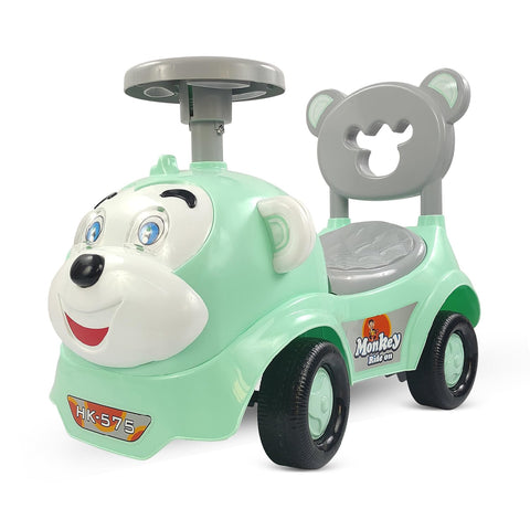 Monkey Manual Push Ride On Car for Kids 2 Years, Baby Car with Steering non-musical  Birthday Gift for Baby Boy & Girl, Under Seat Storage & Safety Backrest