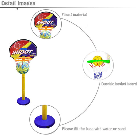 Adjustable Basketball Set for Kids Both Indoor and Outdoor Use Basketball Set for Kids at Home Pack of 1