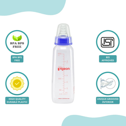 Pigeon Peristaltic Baby Nursing/Feeding Bottle KPP Nipple M,For 4+ Month Babies,BPA Free,BPS Free,Blue,200 ml