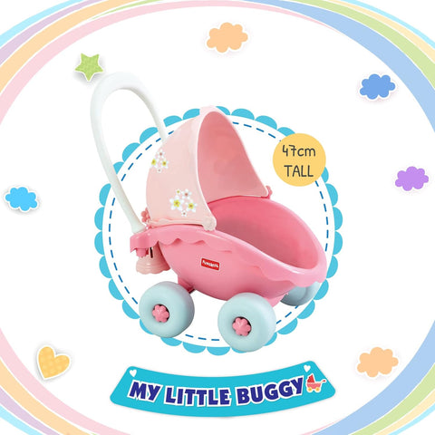 Funskool Giggles - My Little Buggy in Beautiful Pink Shade, Push & Drive Buggy, Encourages Walking and Pretend Play,18 Months & Above, Infant & Pre-School Toy.