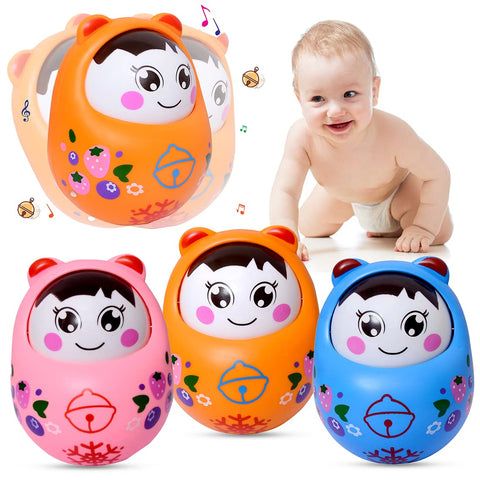 Roly Poly Push and Shake Wobbling Bell Sounds Tumbler Doll Toy for 3 Months & Above (Pack of 1) ISI Certified