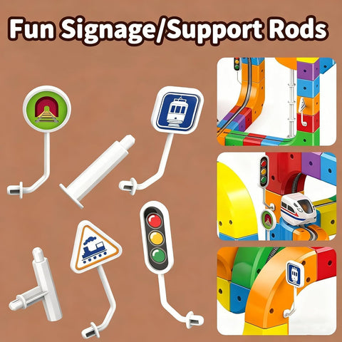 Magnetic Train Track Set,Electric Train Set Building Toy Train Track Gravity-Defying STEM Learning Fun Gift (81)