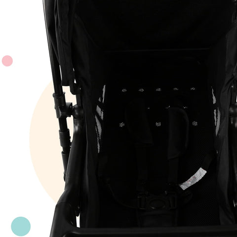 Luvlap Sunny Stroller/Pram with Reversible Handlebar, 5 Point Harness, 3 Level Recline Adjustment, Compact and Easy Fold, for Newborn Baby/Kids, 0-3 Years (Black)