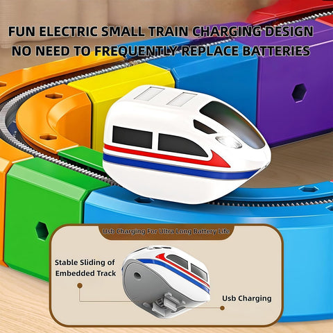 Magnetic Train Track Set,Electric Train Set Building Toy Train Track Gravity-Defying STEM Learning Fun Gift (81)