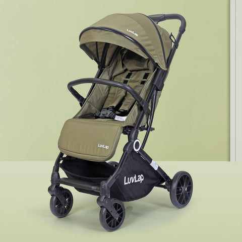 LuvLap Elite Baby Stroller, Pram for 0 to 3 Years with 5 Point Safety Harness, Large Storage Basket, Easy Fold, Extendable Canopy