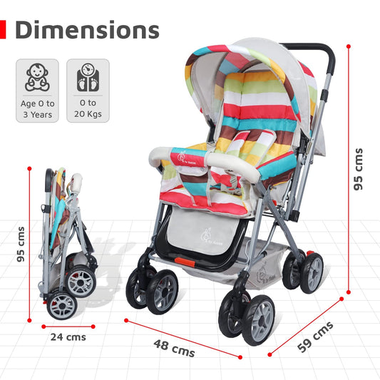 R for Rabbit Lollipop Lite Baby Stroller / Pram for 0 to 3 Years, New Born / Toddler / Kids, Pram for baby with 5 point safety harness,