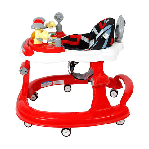 Steelbird Walk-N-Hop Unisex Anti Fall Toddler Hop, Sit & Stand Walker with Removable Toy Tray and 3 Height Adjustment (Red)