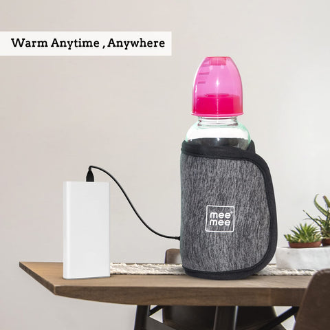 Mee Mee Portable Baby Bottle Warmer with Mee Mee Portable Baby Bottle Warmer with Quick USB Charging | 10 Mins to Warm Baby Milk Using Battery Pack Quick...