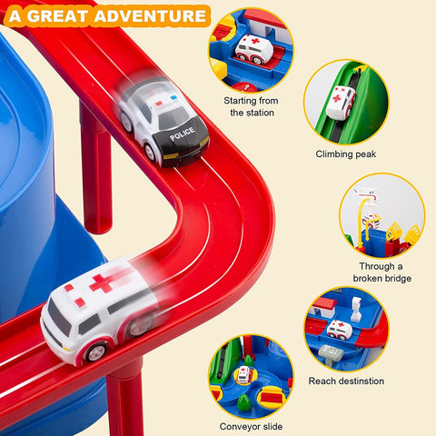 Car Adventure Toys, City Rescue Preschool Toy, Race Tracks for Boys, Parent-Child Interactive Kids Race Car Track Playsets (Adventure Toy)