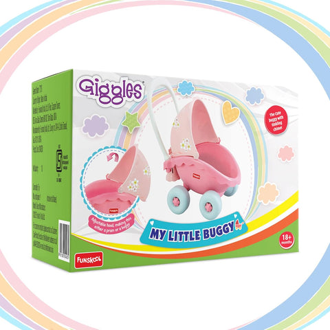 Funskool Giggles - My Little Buggy in Beautiful Pink Shade, Push & Drive Buggy, Encourages Walking and Pretend Play,18 Months & Above, Infant & Pre-School Toy.