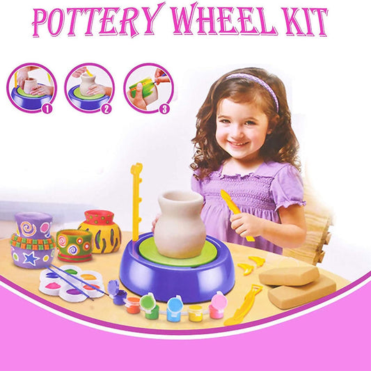 Pottery Wheel for Children, Electric Kids DIY Arts & Crafts Ceramic Pottery Wheels Clay Pottery Wheel Machine, Pottery Wheel Pottery Workshop Popular Craft Game Pottery Wheel