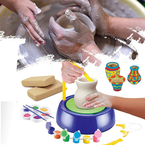 Pottery Wheel for Children, Electric Kids DIY Arts & Crafts Ceramic Pottery Wheels Clay Pottery Wheel Machine, Pottery Wheel Pottery Workshop Popular Craft Game Pottery Wheel