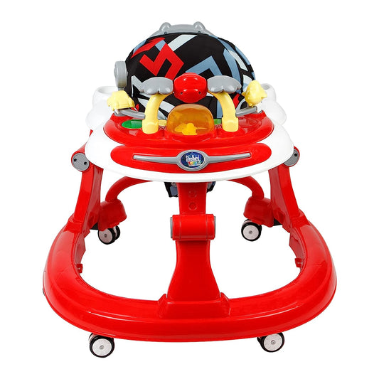 Steelbird Walk-N-Hop Unisex Anti Fall Toddler Hop, Sit & Stand Walker with Removable Toy Tray and 3 Height Adjustment (Red)