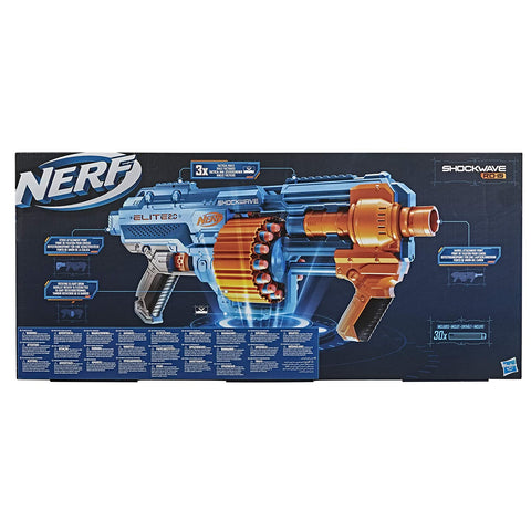 Nerf Elite 2.0 Shockwave RD-15 Toy Blaster, Official Nerf 30 Darts, Nerf 15-Dart Rotating Drum, Pump-Action, Toys for Kids, Teens, and Adults, Boys and Girls, Outdoor Toys