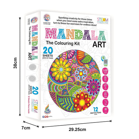 RATNA'S Mandala Art | A Perfect Coloring kit for All Ages (Multicolour)