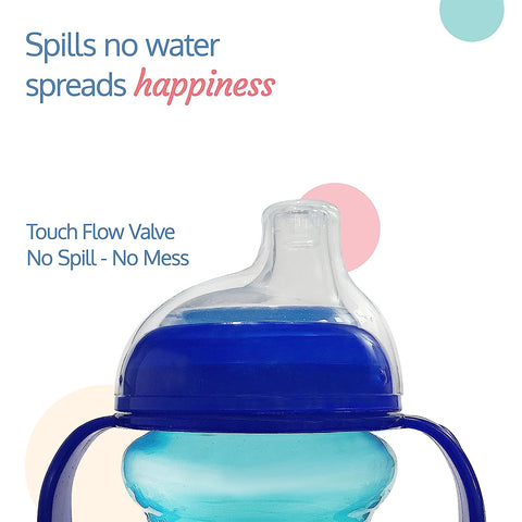 LuvLap Mobby Little Spout Sipper, BPA Free, 240 ml, 6m+ (Blue), Plastic, Silicone